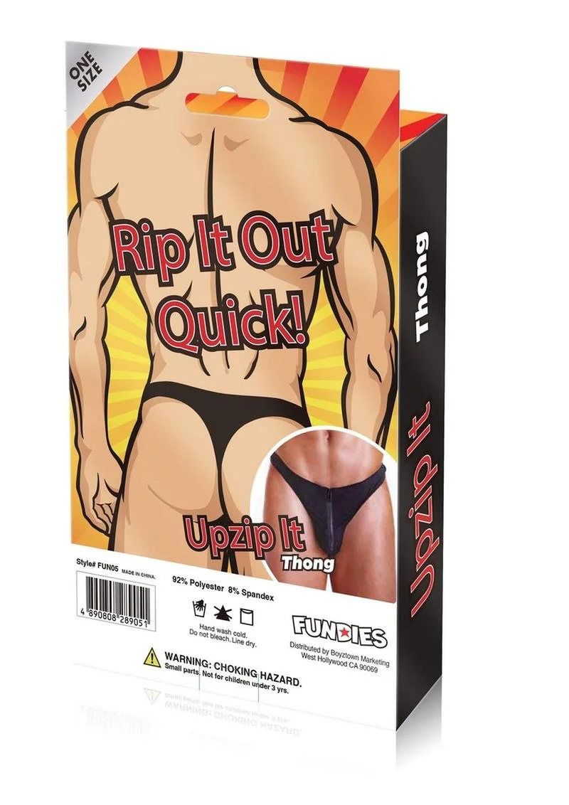 Fundies Unzip It Thong with Black Zorro Mask - Image 4