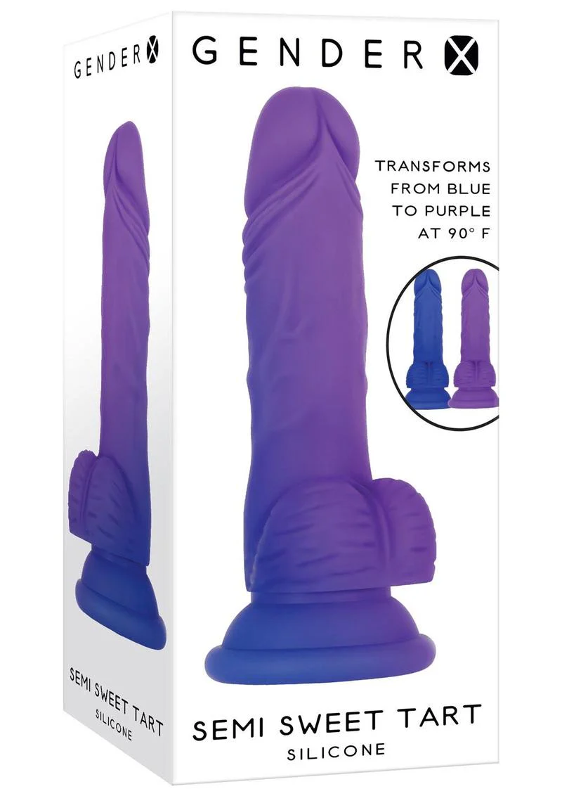 Gender X Semi Sweet Tart Color Changing Silicone Dildo - Image 2