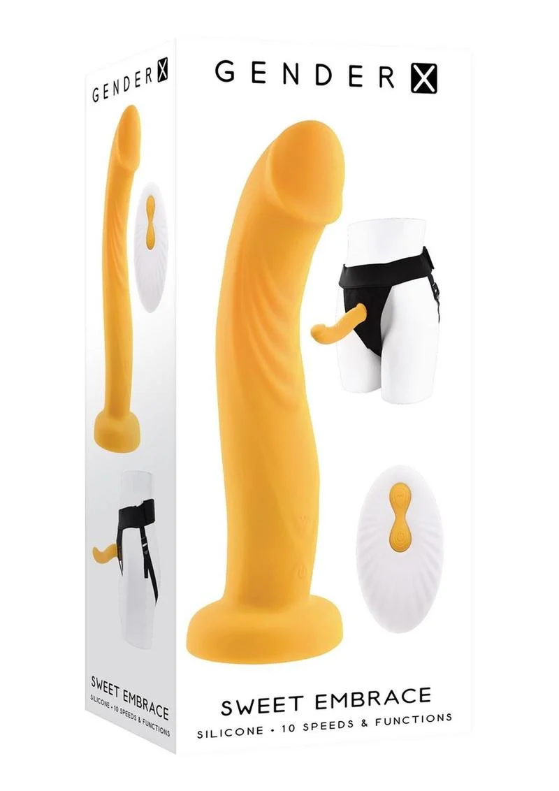 Gender X Sweet Embrace Rechargeable Silicone Dual Vibrating Strap-On with Remote Control - Image 2