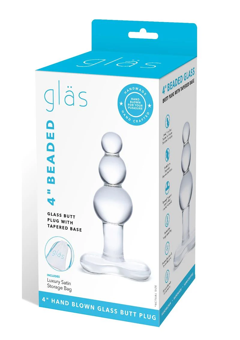 Glas Beaded Glass Butt Plug with Tapered Base - Image 2
