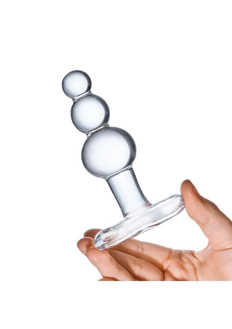 Glas Beaded Glass Butt Plug with Tapered Base - Image 4