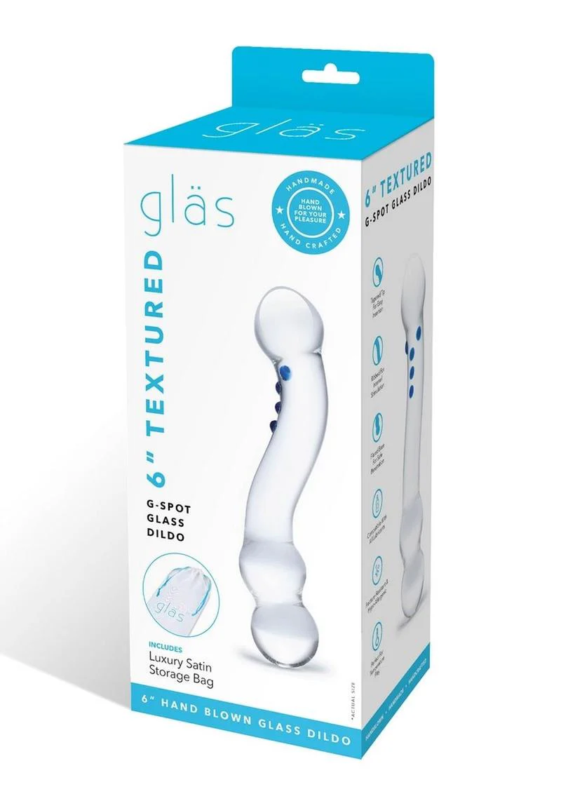 Glas Curved G-Spot Glass Textured Dildo - Image 2