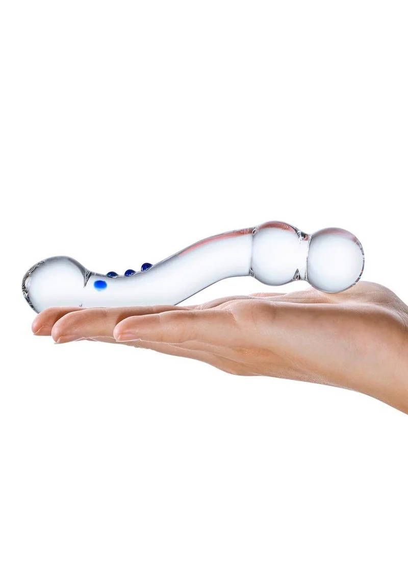 Glas Curved G-Spot Glass Textured Dildo - Image 3