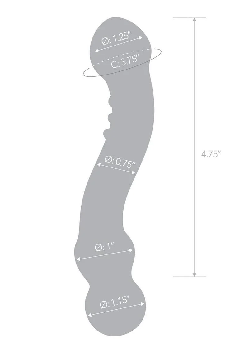 Glas Curved G-Spot Glass Textured Dildo - Image 4