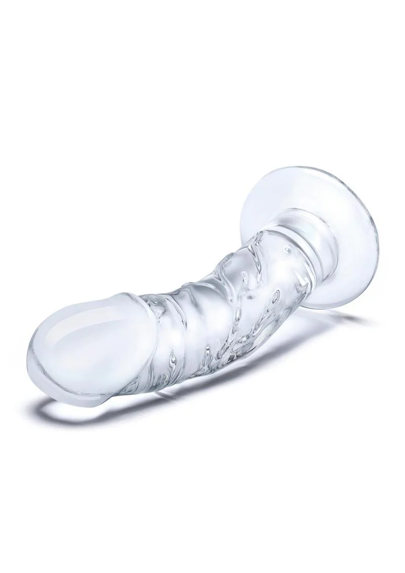 Glas Curved Realistic Glass Dildo with Veins - Image 3