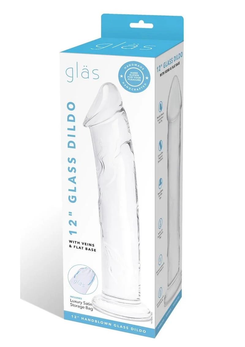 Glas Dildo Glass with Veins and Flat Base - Image 6