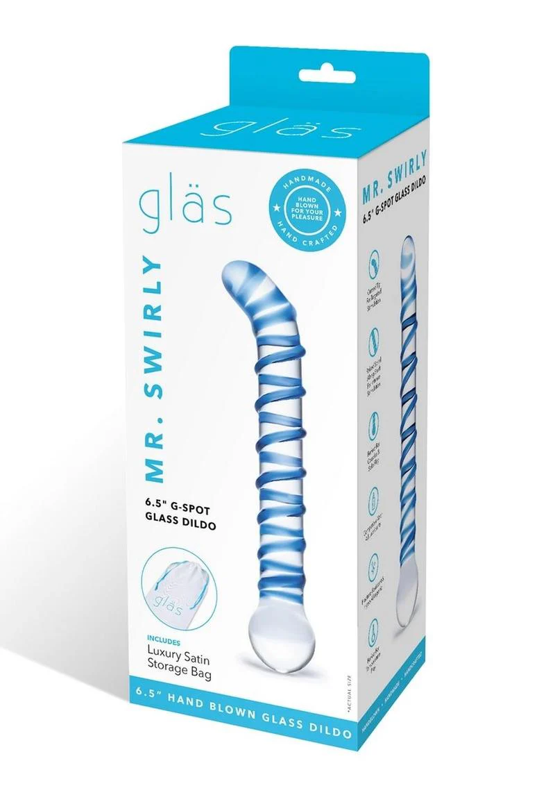 Glas Mr. Swirly G-Spot Glass Textured Dildo - Image 2