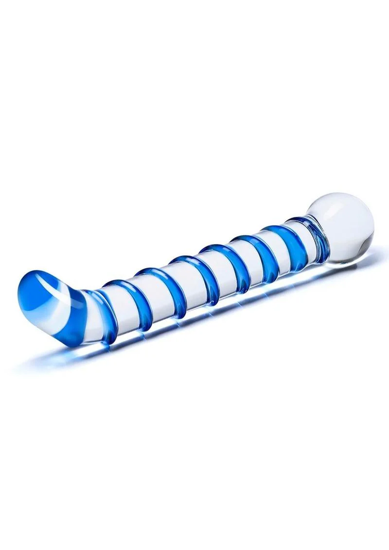 Glas Mr. Swirly G-Spot Glass Textured Dildo - Image 3