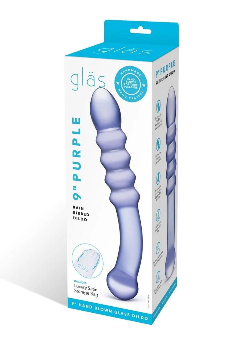 Glas Purple Rain Ribbed Dildo - Image 2
