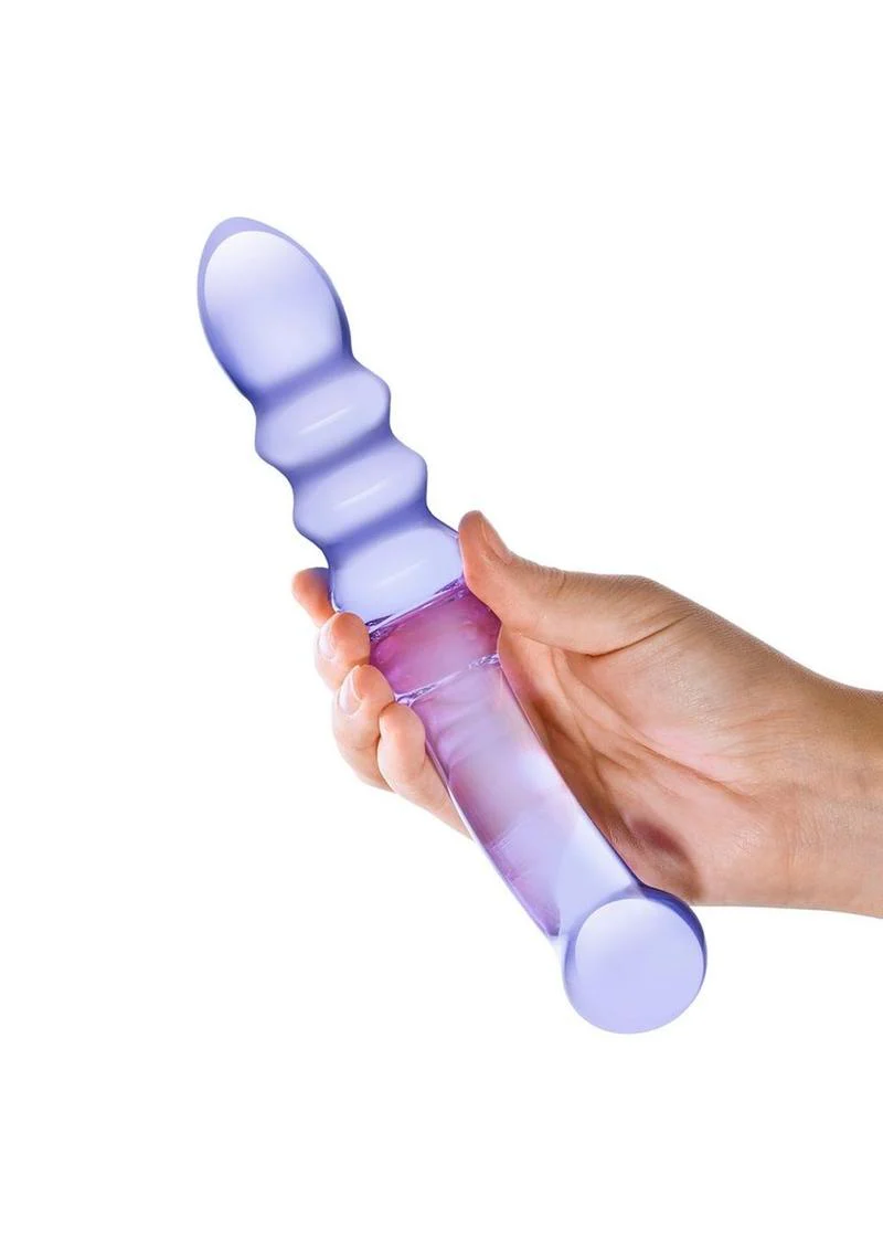 Glas Purple Rain Ribbed Dildo - Image 3