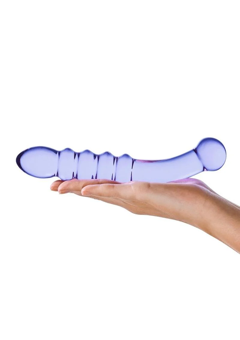 Glas Purple Rain Ribbed Dildo - Image 4