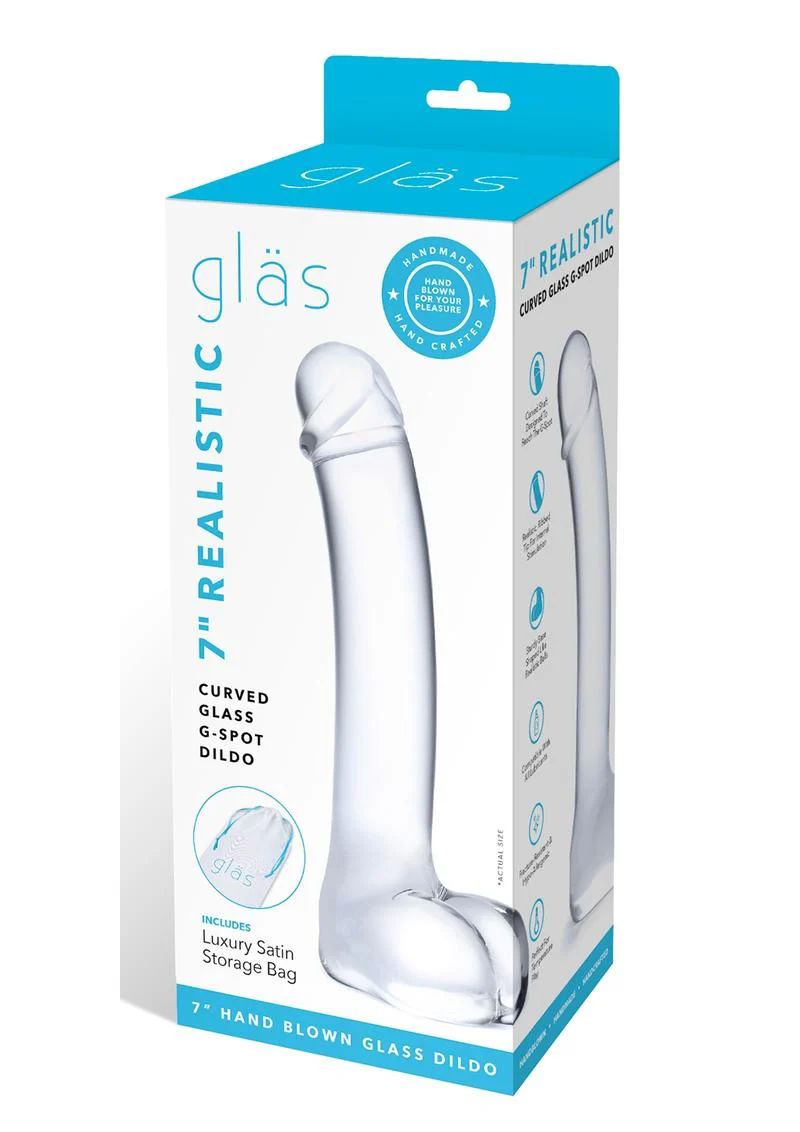 Glas Realistic Curved Glass G-Spot Dildo - Image 2