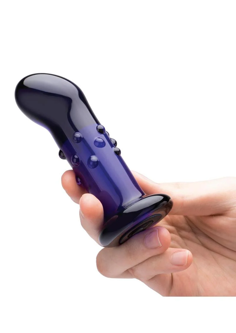 Glas Rechargeable Remote Controlled Vibrating Glass Dotted G-Spot/P-Spot Plug - Image 4