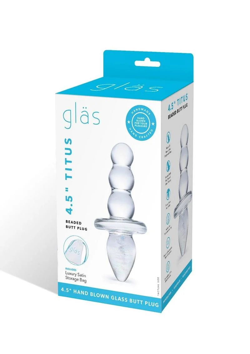 Glas Titus Beaded Butt Plug - Image 2