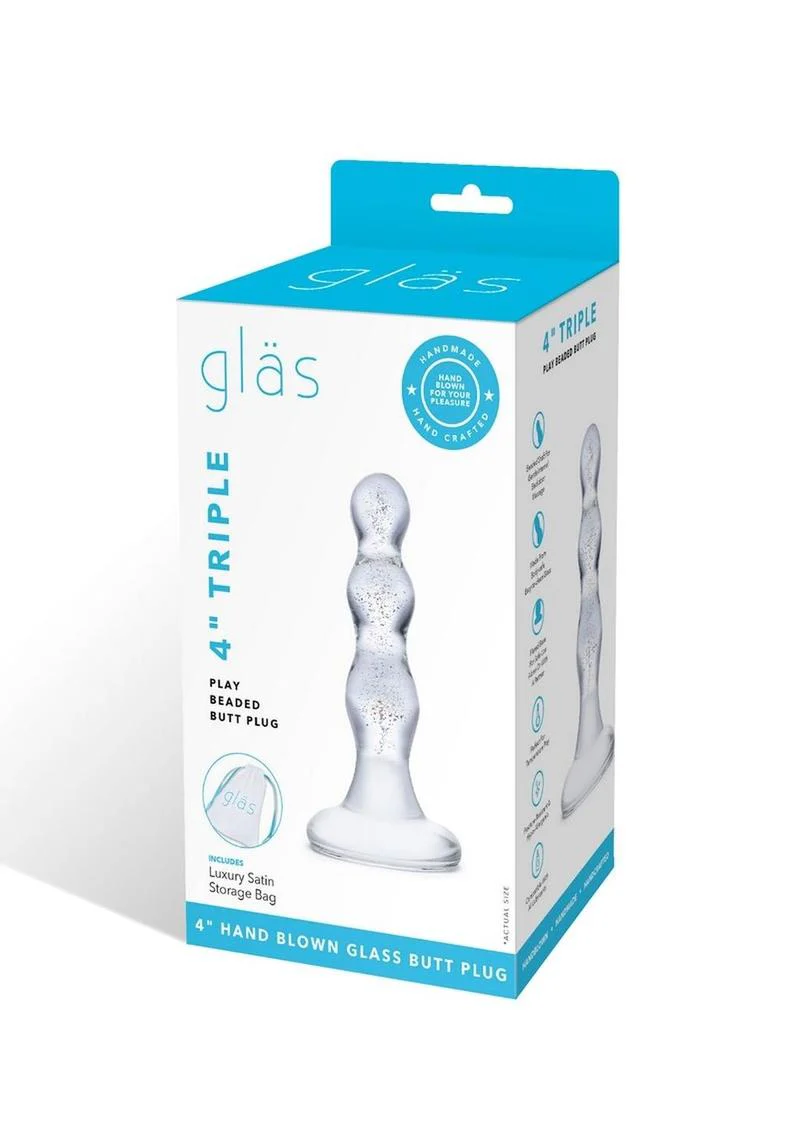 Glas Triple Play Beaded Butt Plug - Image 2