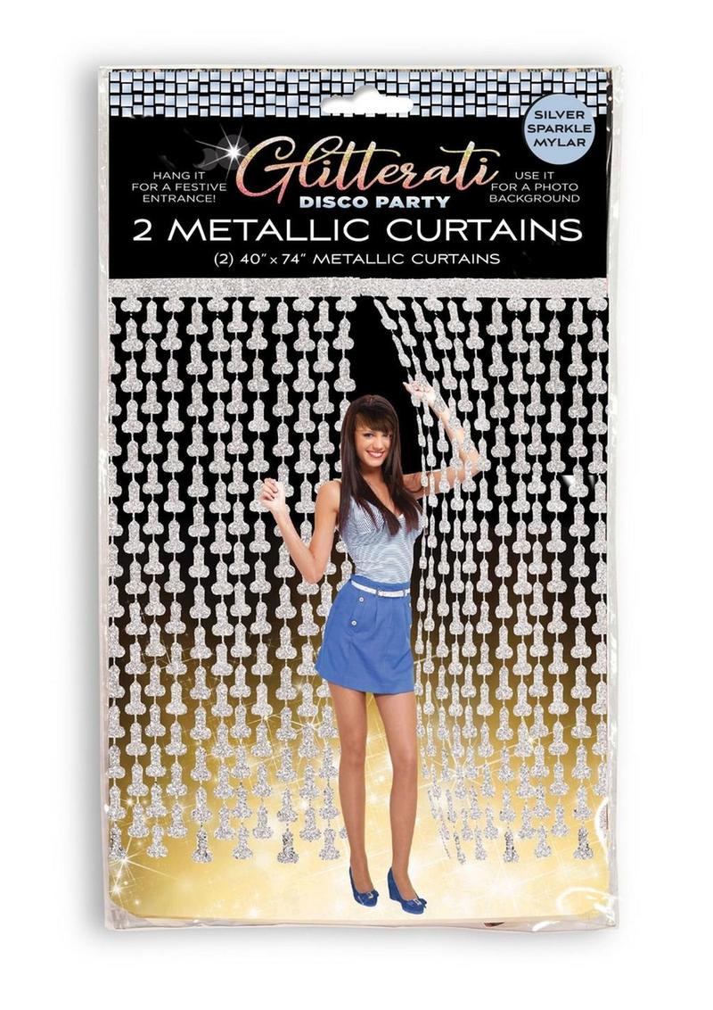 Glitterati Disco Penis Curtains (2 Each 6ft. Panels - Image 2