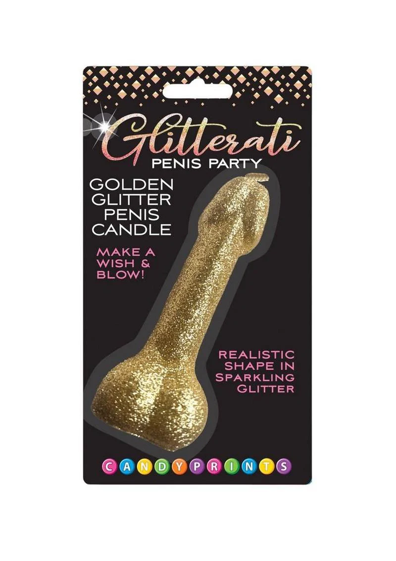 Glitterati Penis Candle - Gold Glitter - Image 2