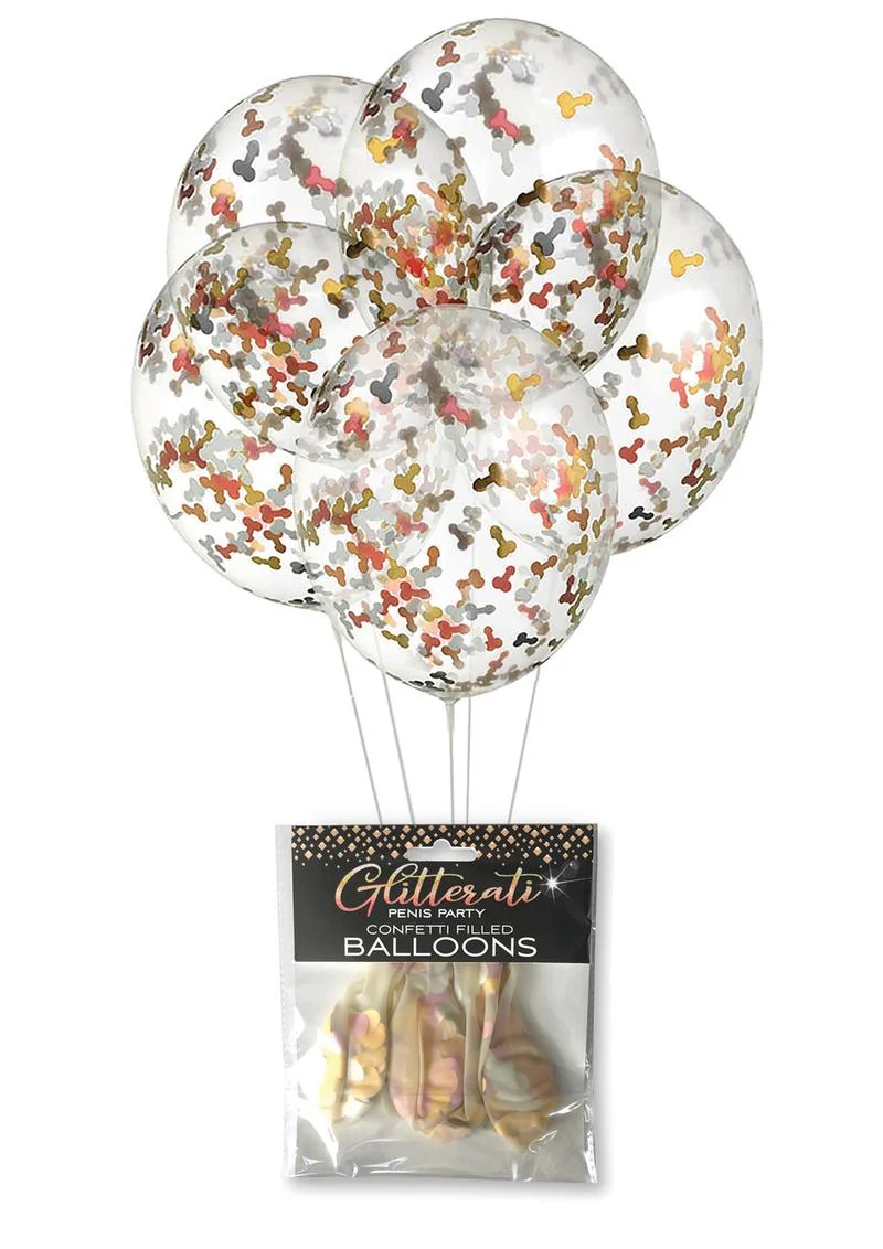Glitterati Penis Party Confetti Filled Balloons