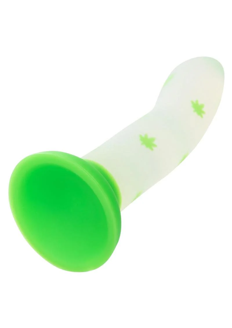 Glow Stick Leaf Silicone Glow In The Dark Dildo with Suction Base - Image 3