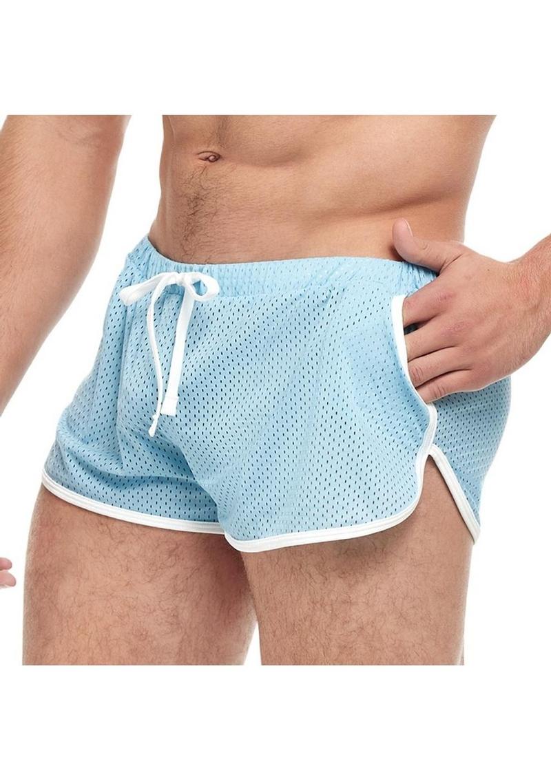 Goal Line Side Split Mesh Booty Shorts - Image 3