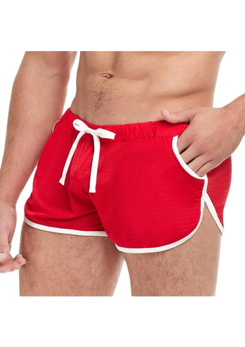 Goal Line Side Split Mesh Booty Shorts - Image 4