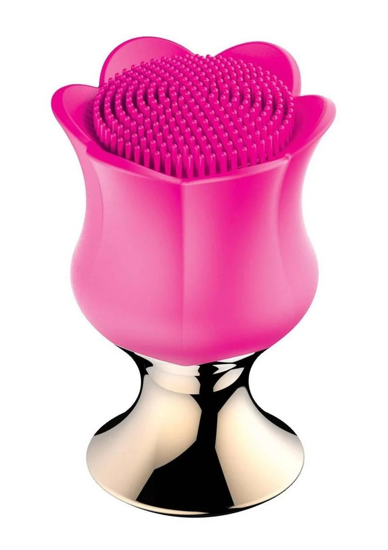 Goddess Diamond Bloom Rechargeable Silicone Massager - Fushcia - Image 3