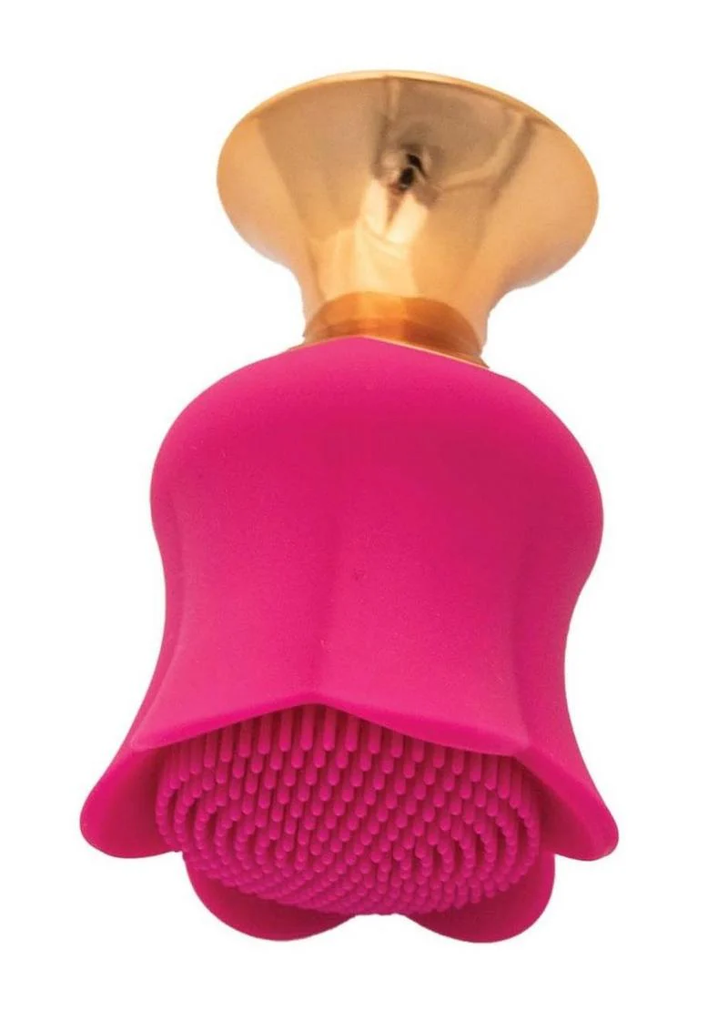 Goddess Diamond Bloom Rechargeable Silicone Massager - Fushcia - Image 4