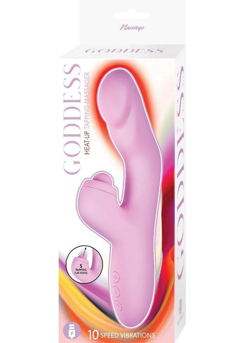 Goddess Heat Up Rechargeable Silicone Tapping Massager - Image 3