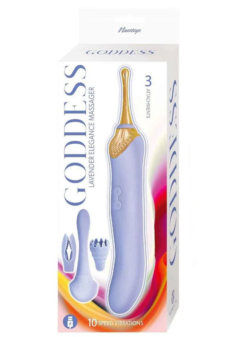 Goddess Lavender Elegance Rechargeable Silicone Dual End Massager - Image 2