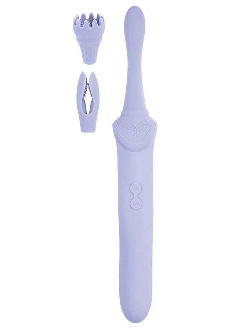 Goddess Lavender Elegance Rechargeable Silicone Dual End Massager - Image 3