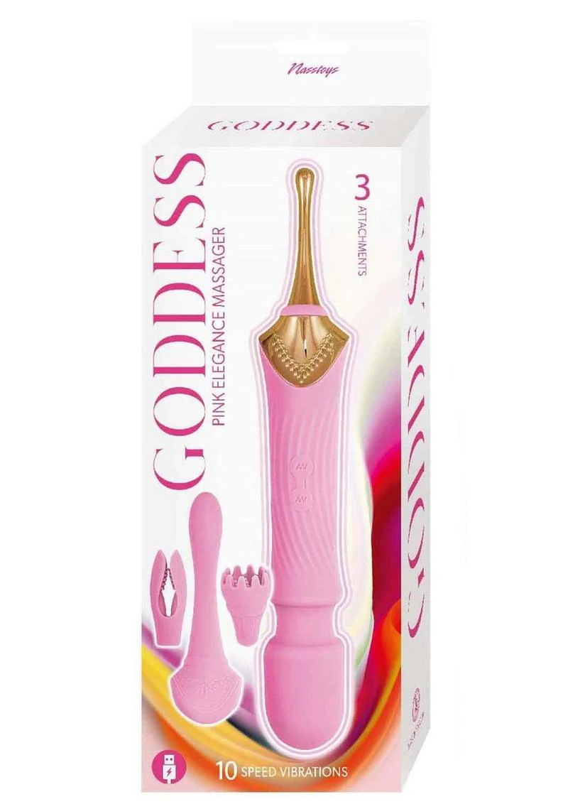 Goddess Pink Elegance Rechargeable Silicone Duel End Massager - Image 2