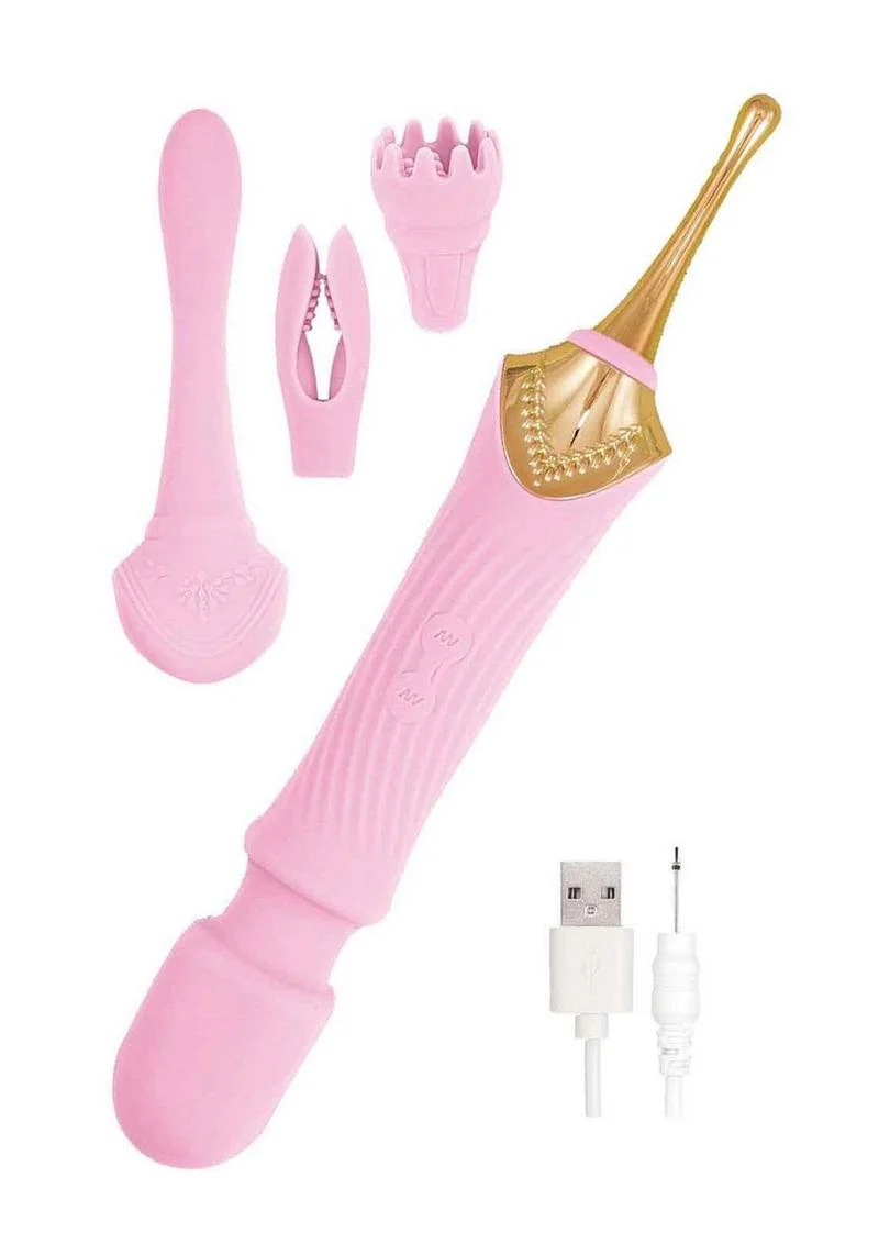 Goddess Pink Elegance Rechargeable Silicone Duel End Massager - Image 4