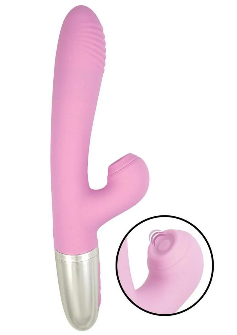 Goddess Tapping Thruster Rechargeable Silicone Vibrator with Clitoral Stimulator - Image 5
