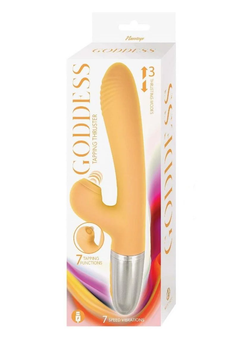 Goddess Tapping Thruster Rechargeable Silicone Vibrator with Clitoral Stimulator - Image 6