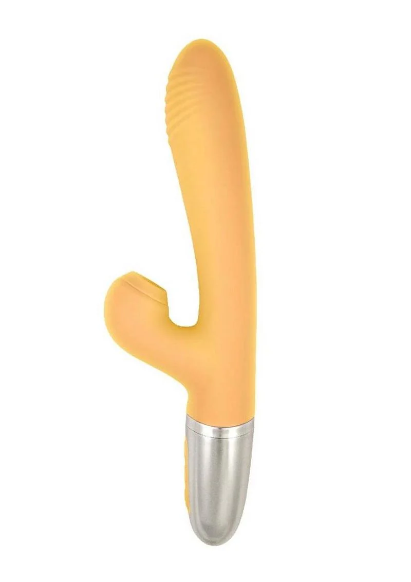 Goddess Tapping Thruster Rechargeable Silicone Vibrator with Clitoral Stimulator - Image 7