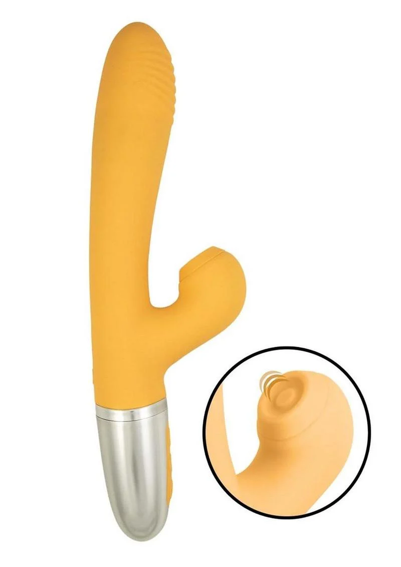 Goddess Tapping Thruster Rechargeable Silicone Vibrator with Clitoral Stimulator - Image 8