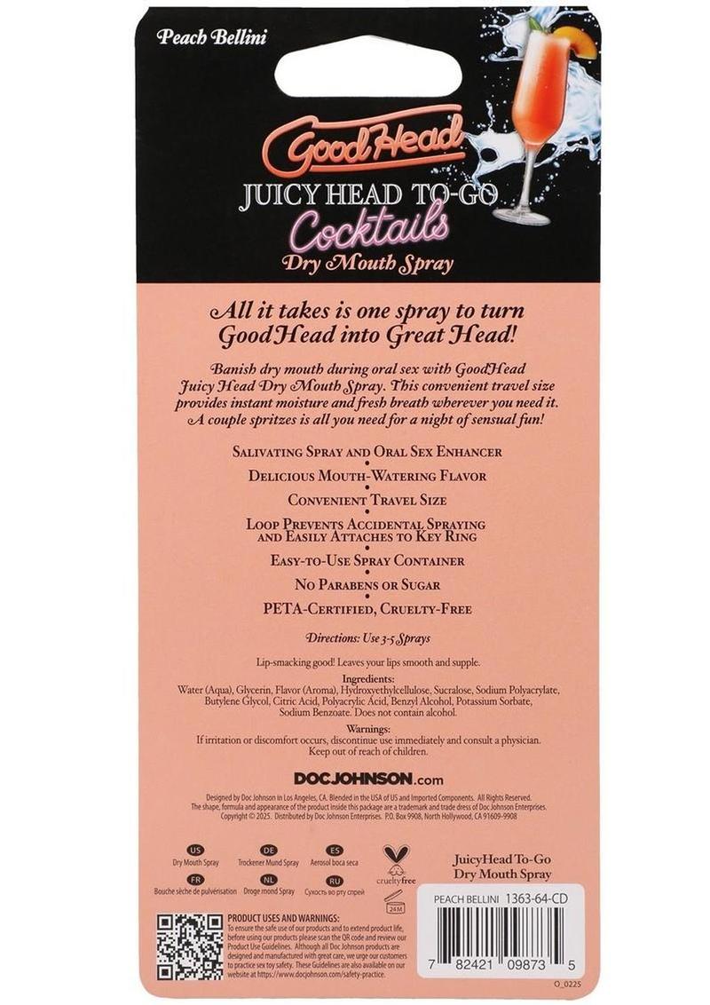 Goodhead Juicy Head Cocktails Dry Mouth Spray To-Go Peach Bellini - Image 4