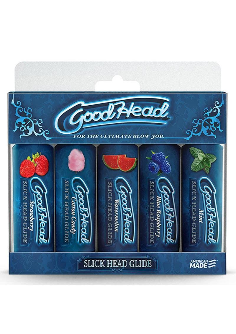 Goodhead Slick Head Glide Water Based Flavored Lubricants 5pc Set Assorted Flavors - Image 2
