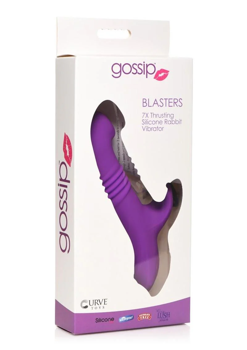 Gossip Blasters 10x Rechargeable Silicone Thrusting Rabbit Vibrator - Image 2