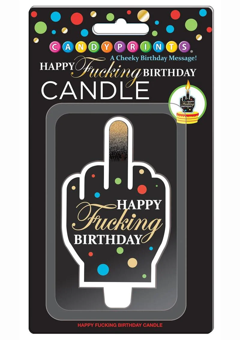 Happy F'n Birthday Fu Finger Candle - Image 2
