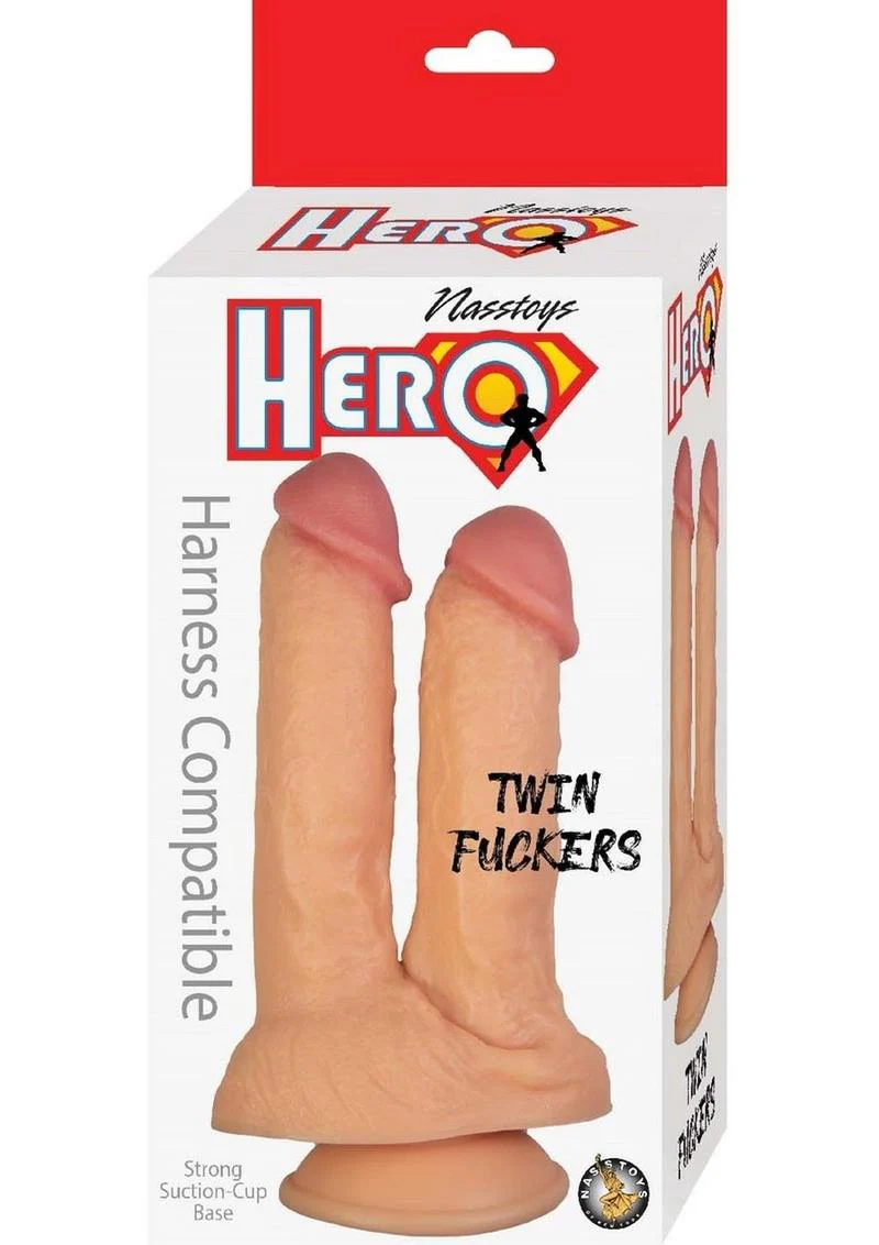 Hero Twin Fuckers Double Dildo with Suction Cup - Image 2