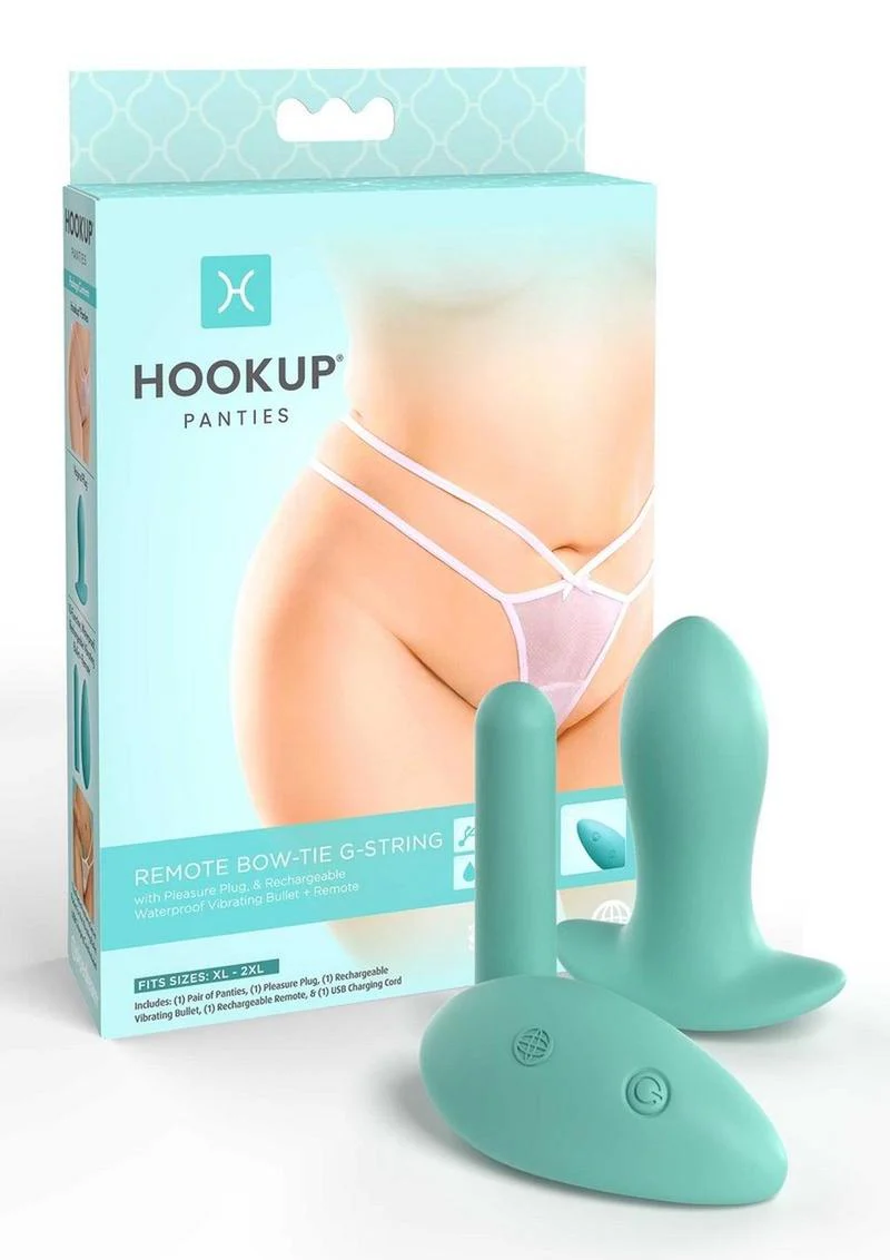 Hookup Panties Silicone Rechargeable Bowtie G-String Panty Vibe with Remote Control - Image 2