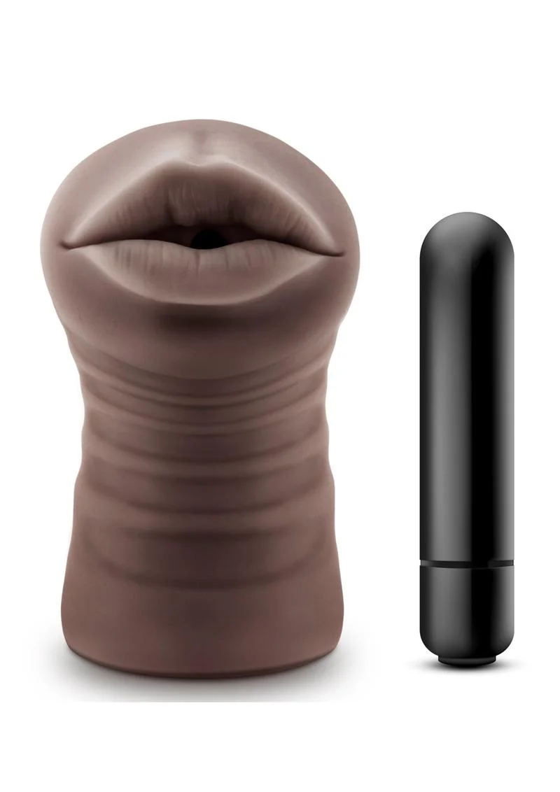 Hot Chocolate Heather Vibrating Masturbator with Bullet - Mouth