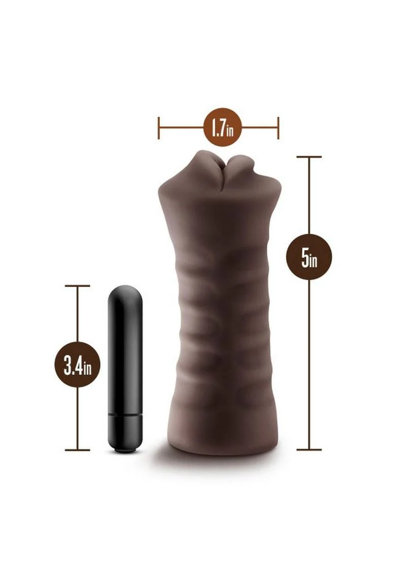 Hot Chocolate Renee Vibrating Masturbator with Bullet - Mouth - Image 4