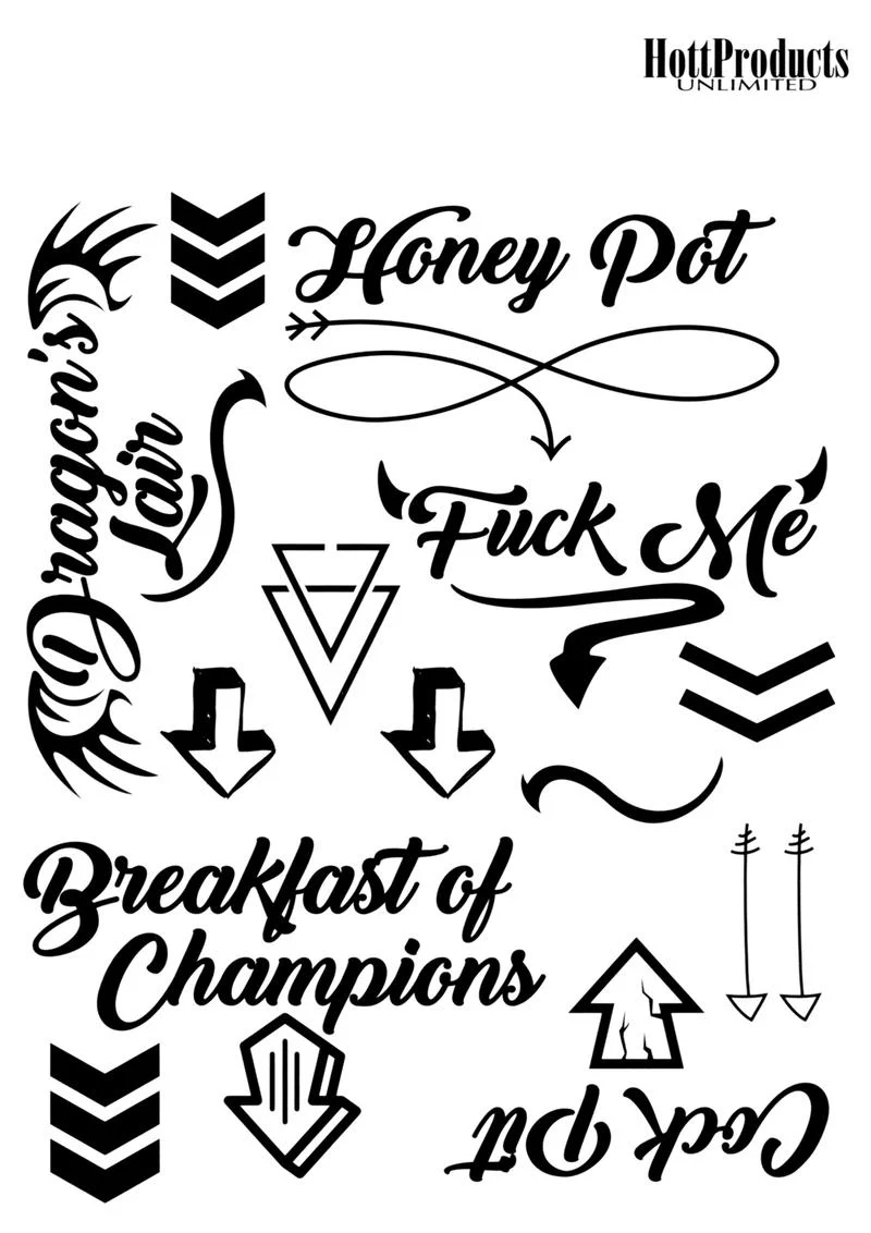 Hott Products Erotic Tattoos Assorted