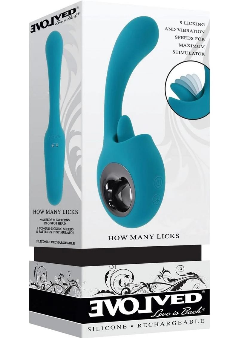 How Many Licks Rechargeable Silicone Vibrator with Clitoral Stimulator - Image 2