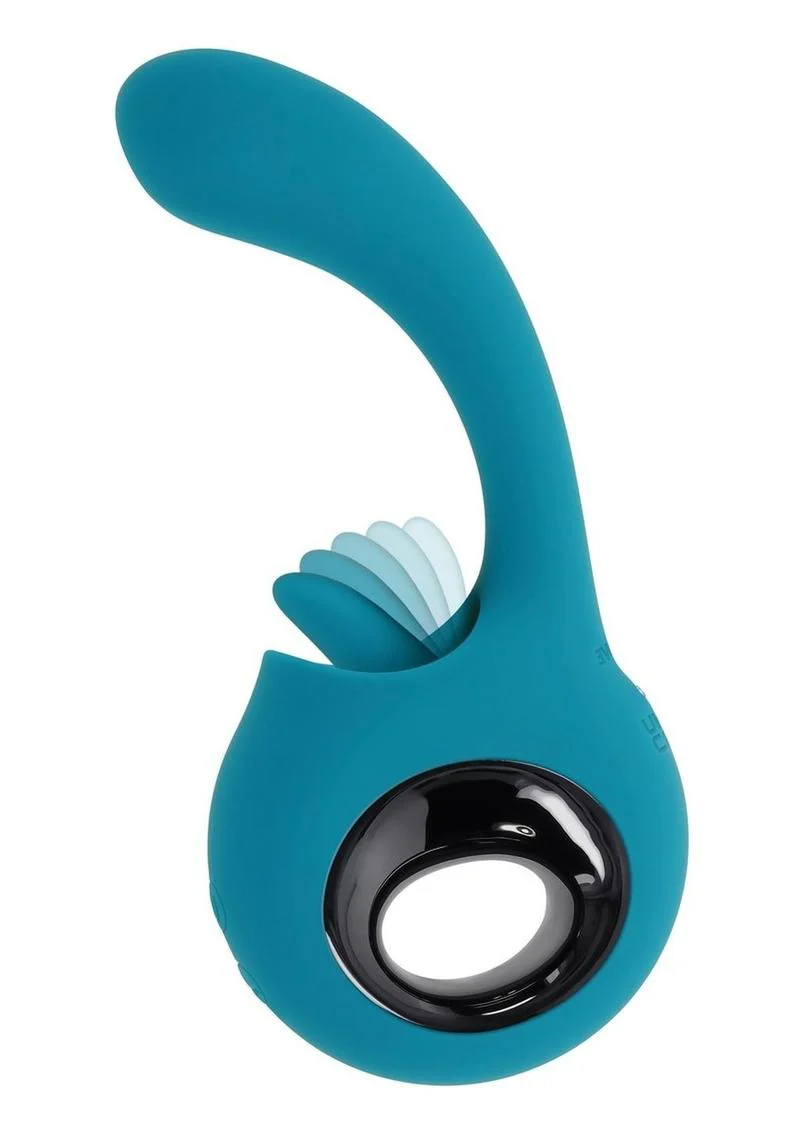 How Many Licks Rechargeable Silicone Vibrator with Clitoral Stimulator - Image 3