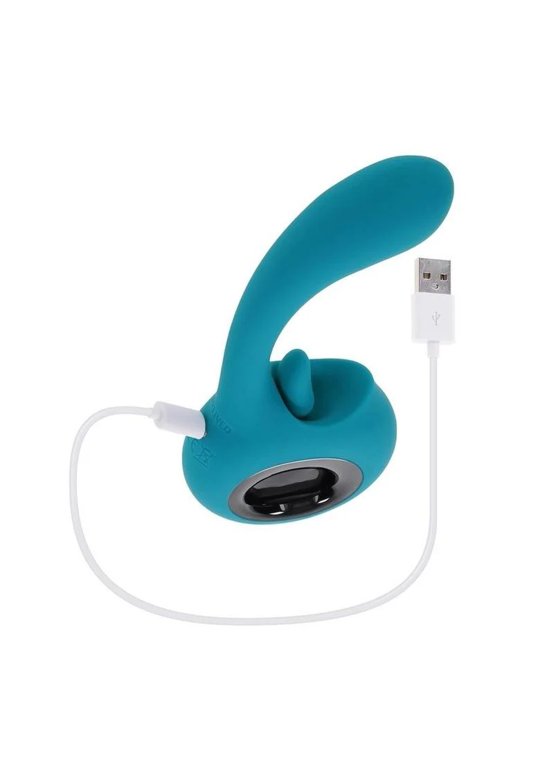 How Many Licks Rechargeable Silicone Vibrator with Clitoral Stimulator - Image 4