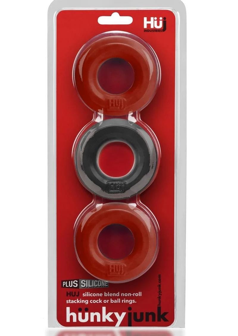Hunkyjunk Huj3 Silicone C-Rings (3 Pack) - Cherry/Tar - Image 2