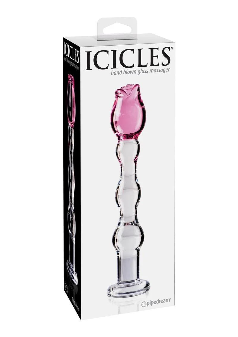 Icicles No. 12 Beaded Flower Glass Dildo - Image 3